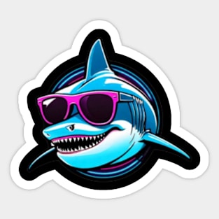 Cool Neon Shark (Small Version) Sticker